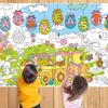Easter DIY Coloring Roll, Bunny Carnival Themed Graffiti Poster Premium Paper Coloring Banner For Kids Creativity Development