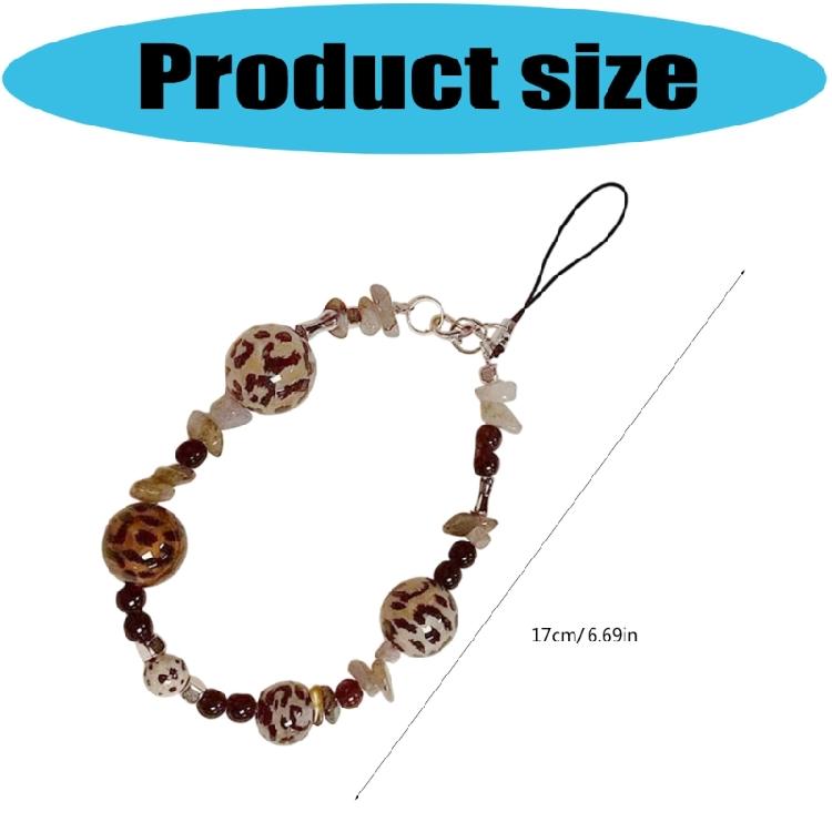 Leopard Print Beaded Lanyard Keychain Multiple Use Accessory For Daily Outings And Trendy Looks