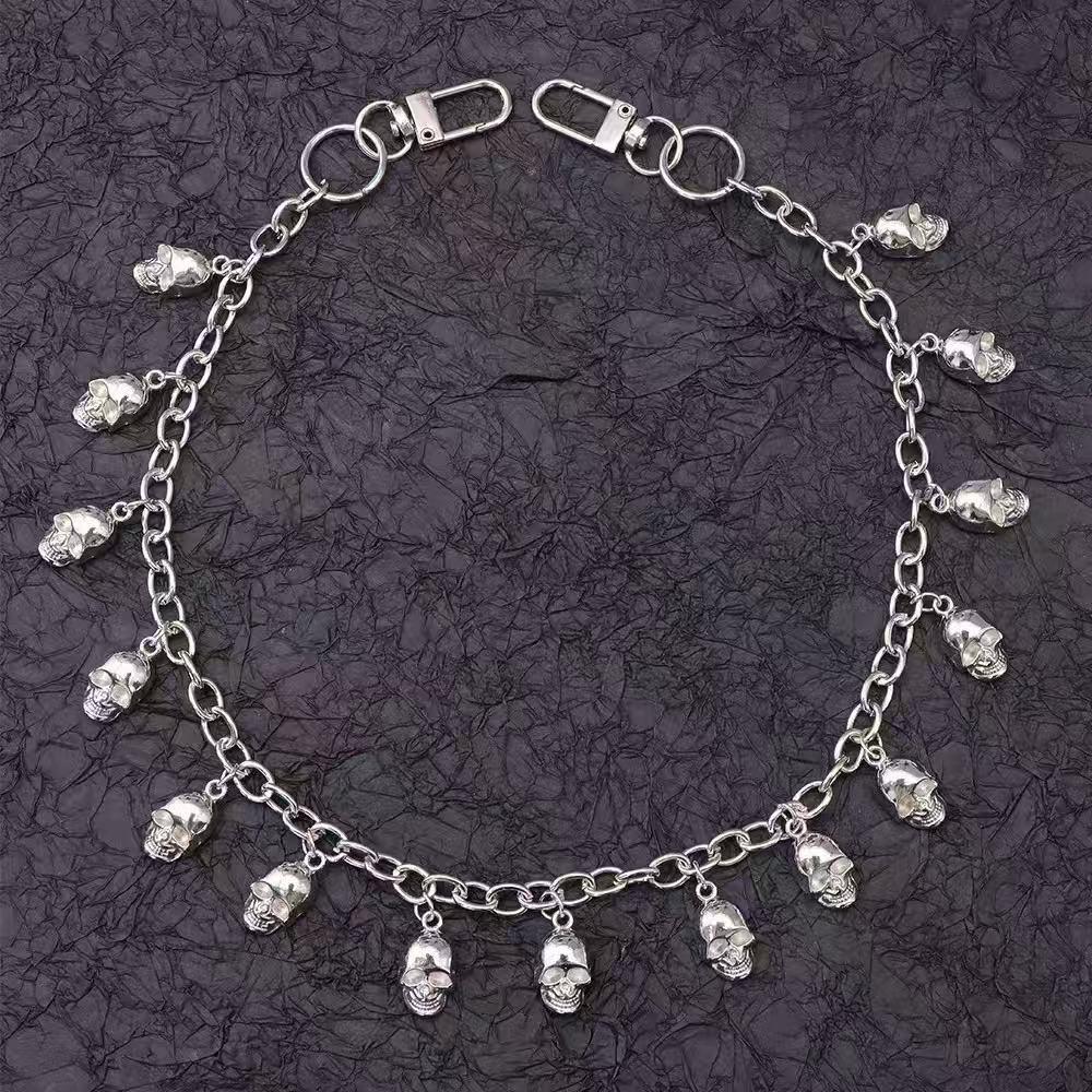 Retro Skull Chain: Unisex Punk Metal Pants Accessory for Halloween