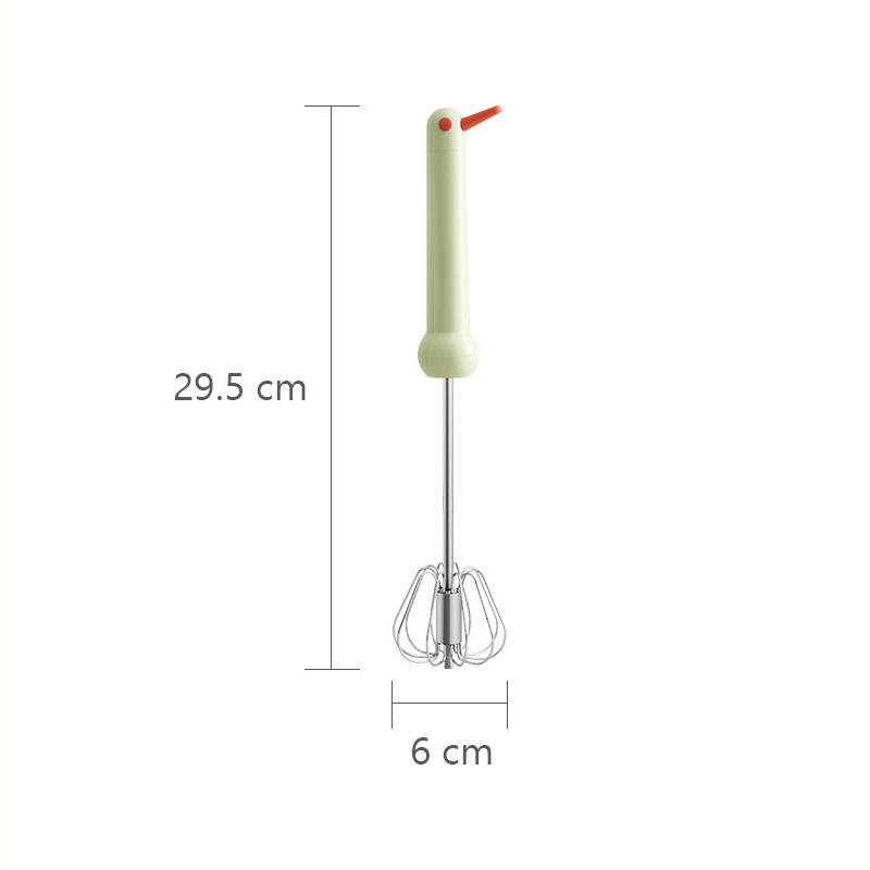Kitchen Stainless Steel Egg Beater Semi-Automatic Rotary Egg Beater Cartoon Handle Manual Mixer Cooking Baking A1
