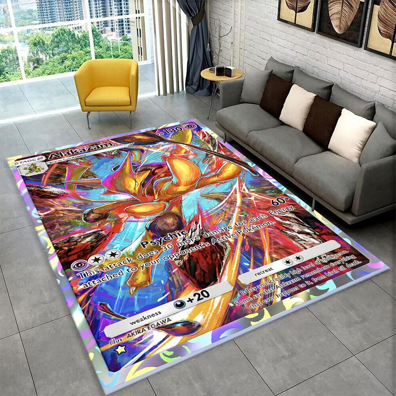 Cute Pokemon PIkachu Cartoon Carpet Rug for Playroom Bedroom Living Room Sofa Home Decor,kid Game Area Rug Non-slip Floor Mat