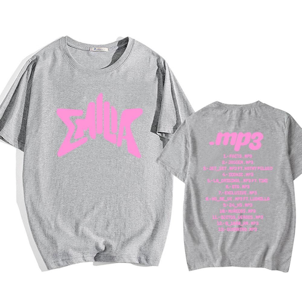 Emilia Mernes MP3 Graphic T-shirt Summer O-neck Short Sleeve Tee-shirt Cotton Soft Hip Hop Streetwear Camiseta Printing Tees Top