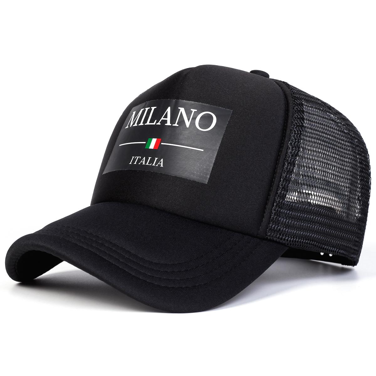 

Unisex Milano Italia Letter Printing Baseball Net Caps Spring Summer Outdoor Adjustable Casual Hats Sunscreen Hat Sports Cap