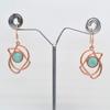 Round Shaped Natural Larimar (5.04 Cts) Solid 925 Sterling Silver Gemstone Dangling Earrings Jewelry For Women or Girls