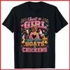 Just A Girl Who Loves Goats And Chickens Black Cotton T-Shirt S-5XL