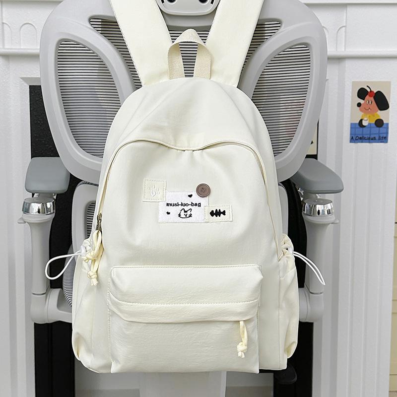 Schoolbag Japanese College Student Female Ins Versatile Cute Simple Schoolbag Solid Color Backpack Large Capacity Lightweight Backpack