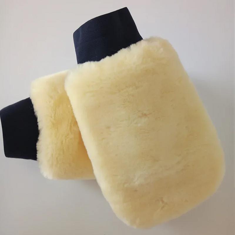 Double-Sided Plush Car Wash Gloves Wiping Car Imitation Wool Gloves Soft Thickened Car Cleaning Tools Portable Cleaning Supplies