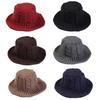Women Winter Cable Knit Bucket Hat Twist Pattern Solid Color Warm Fisherman Cap HOM