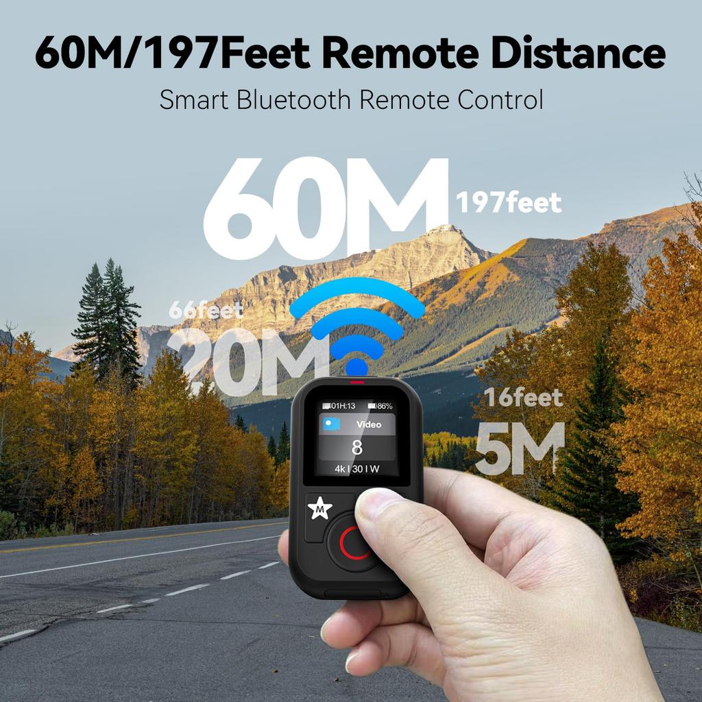 TELESIN T13 Waterproof Wireless Remote Control for GoPro Color LCD Smart Controller with Wrist Compatible with GoPro Hero Action Cameras Display,