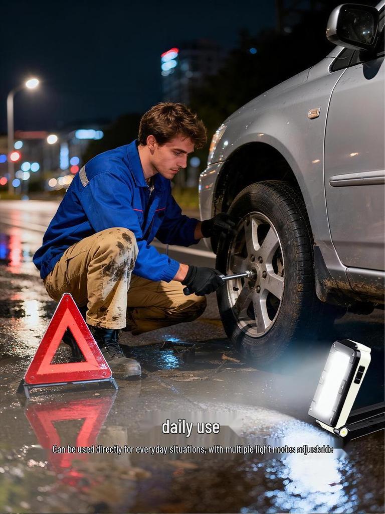 Portable Outdoor Work Light: Foldable, High Brightness, Magnetic, Multi-Light Source for Camping and Inspections