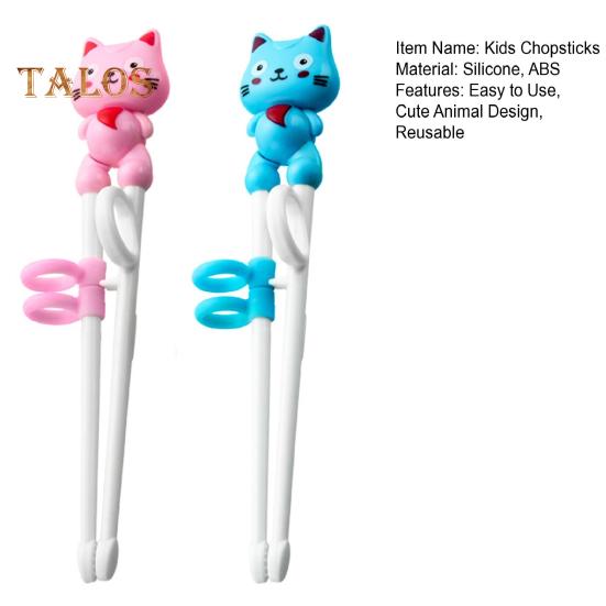 2 Paia Bacchette per Bambini Facili da Usare Riutilizzabili Educative Bacchette Carine a Forma di Animali Bacchette da Allenamento per Bambini