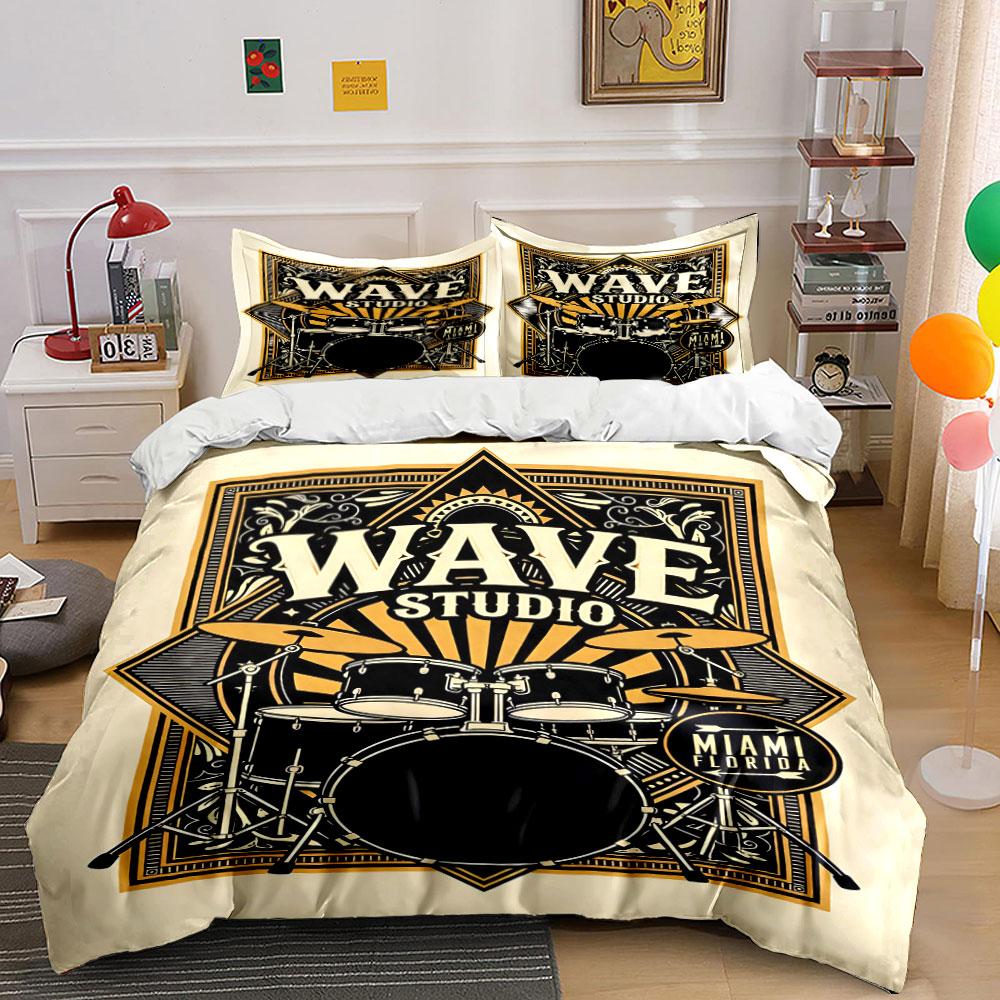 

Drum set with text. Bedding sets Duvet cover sets Duvet covers Pillowcases(1 * Duvet Cover 2 * Pillowcases, without duvet insert) 135x200cm