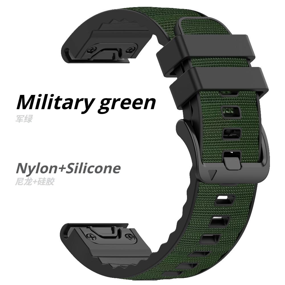 QuickFit 22mm 26mm Leather+Silicone Strap For Garmin Fenix 8 47mm 51mm 7 7X 6 6X 5 5X Plus Enduro 3 Tactix 9 Forerunner 965 955 970 Nylon Band