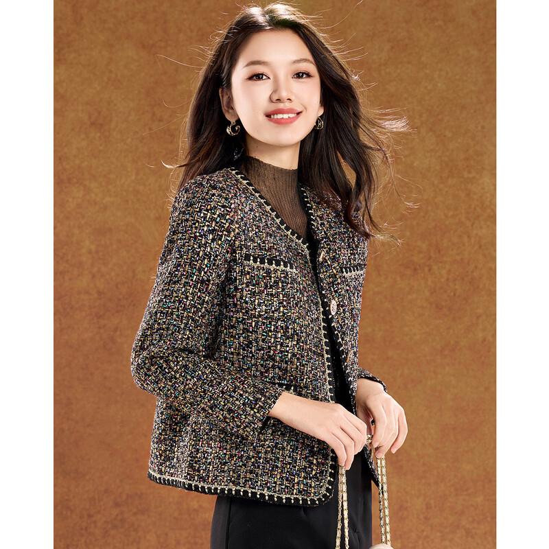 Hounds tooth Tweedjacke im französischen Stil