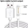 Universal 2Pin 4mm 7.62mm 4Pin Strong Magnetic Charge Cable USB Charging Line Cord Black White For Smart Watches