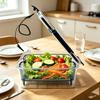 Vegetable Storage Box with Inner Drain Basket and Clip Lid for Washing, Draining, and Organized Fridge Prep Area