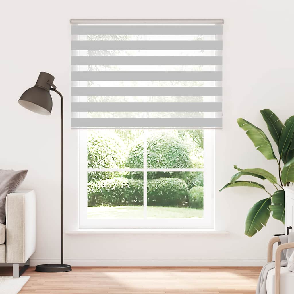 Zebra Roller Blind, Light Grey, Fabric Width 130.9Cm, Polyester