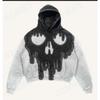 2026 Skull Print Hoodie Men - Lightweight Air Layer Sweatshirt Casual Streetwear Long Sleeve Pullover With Front Pocket