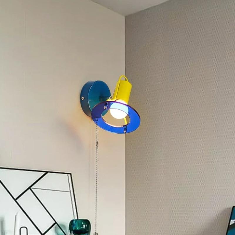 New LED Acrylic Wrought Iron Wall Lamp Bedroom Bedside Lamp Living Room Study Decorative Atmosphere Lighting