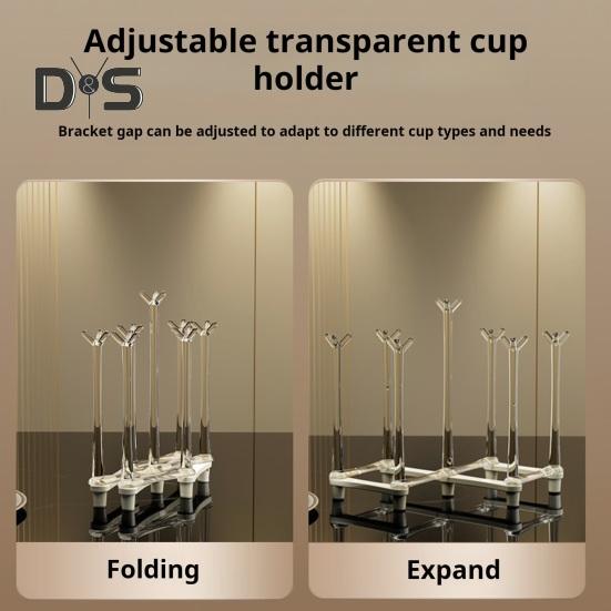 Výsuvný držák na poháry Plastový protiskluzový spodní stojánek na hrnek na vypouštění sklenic a sportovních lahví 7 držáků sedadel Skládací design Prostorově úsporný