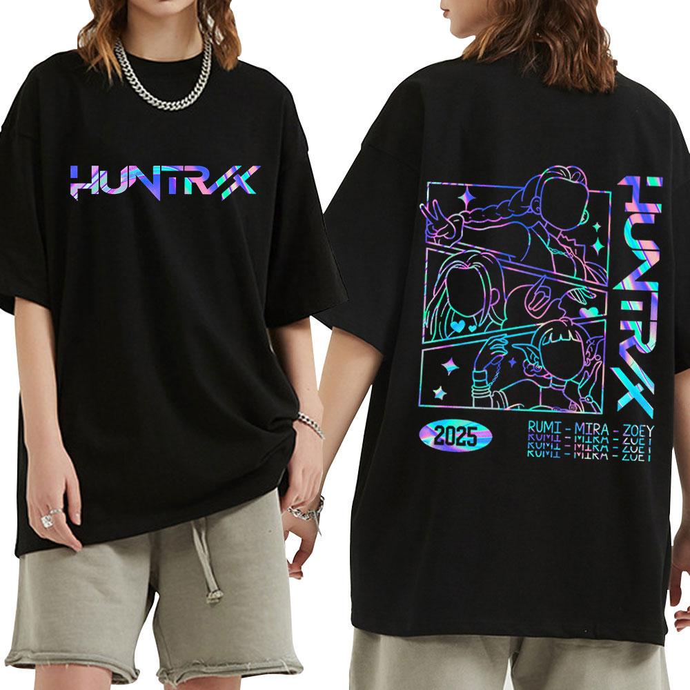 KPop Demon Hunter T-shirt From Anime Rumi Mira Zoey Men's and Women's Same Oversized High-quality Cotton Comfortable Streetwear
