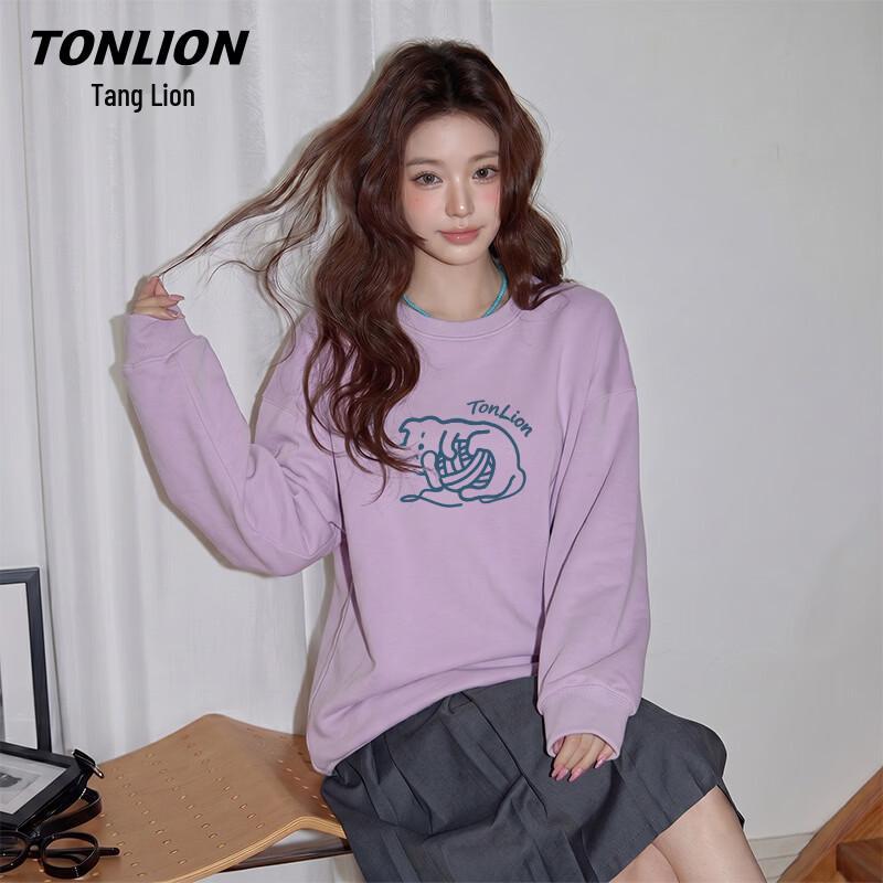 TonLion Women s Cute Kitten Sweatshirt L