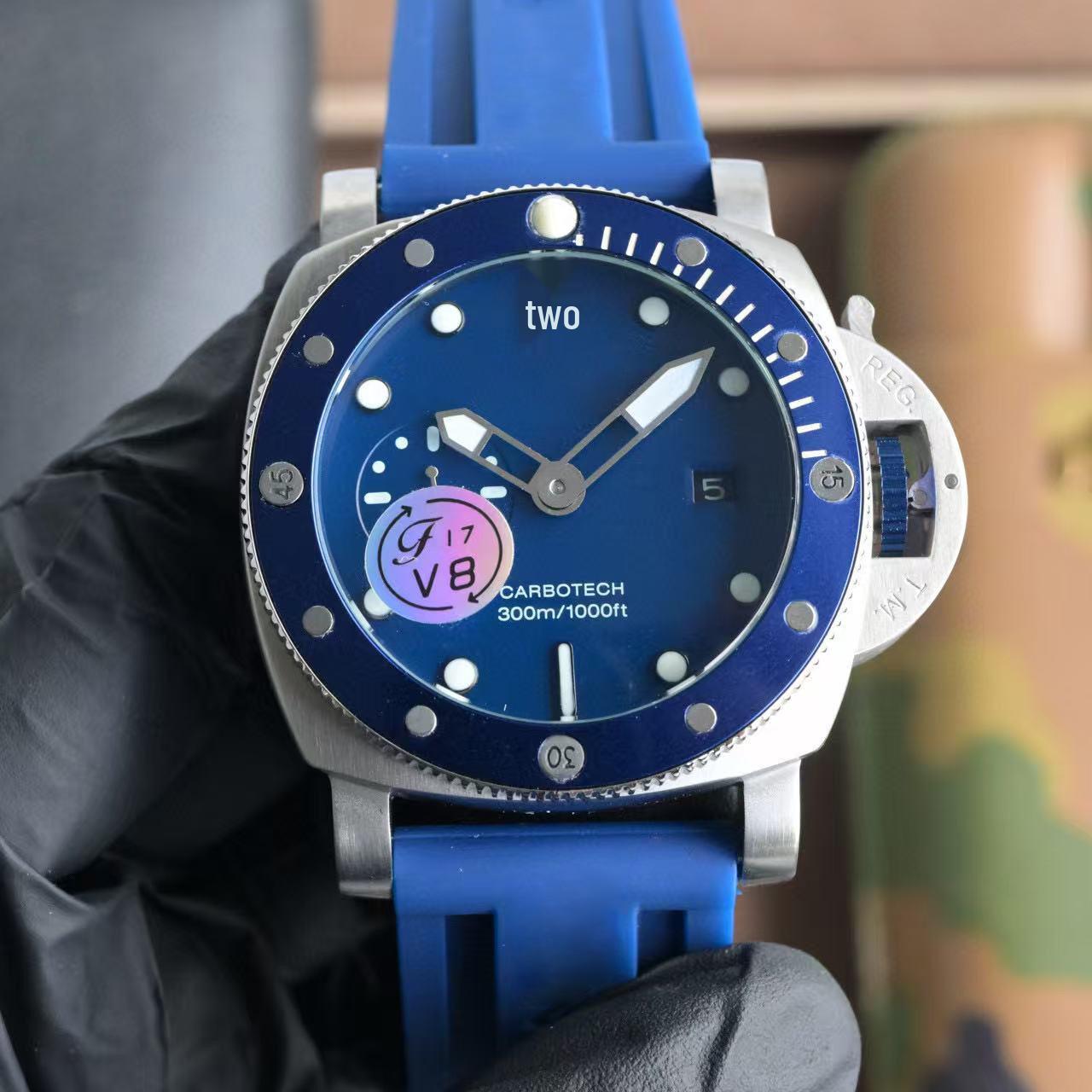 Мужские автоматические часы Panerai High Fat Da Hai 44 мм с холщово-резиновым ремешком