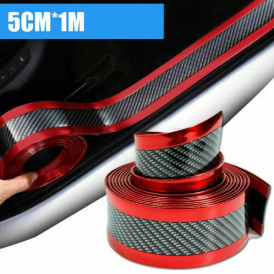 Carbon Fiber Car Door Plate Sill Scuff Cover Anti Scratch Sticker Accessories