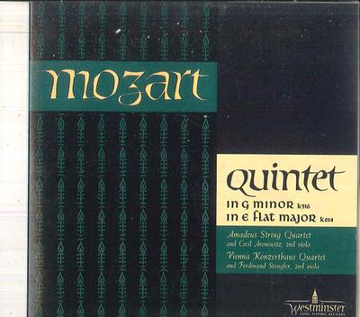 CD AMADEUS QUARTET CECIL ARONOWITZ Mozart String Quintet No4 In G Mino CD45 WESTMINSTER South Kore Classical Used