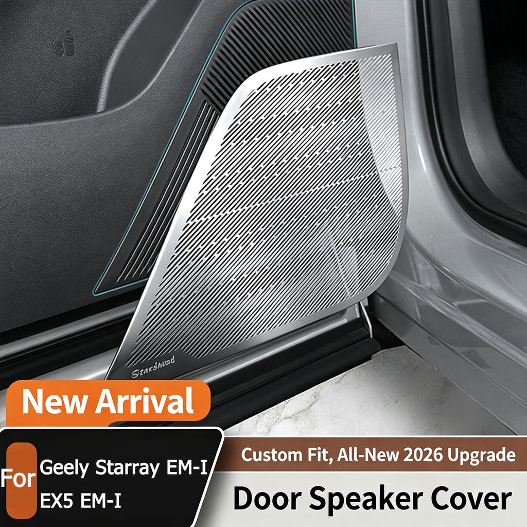 For Geely Starray EM-i EX5 EM-i Car Door Horn Cover Stainless Steel Audio Panel Protective Stickers Cover Interior Accessory