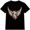 Skull Wings T Shirt Gothic Tattoo Graphic Tee Punk Rock Biker Shirt