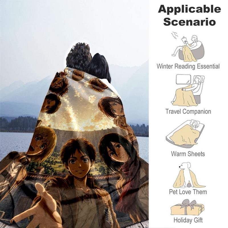 Attack Titan Levi Tapestry Blanket Soft And Comfortable Home Decor Office Rest Blanket Gift Machine Washable
