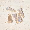 Golden Plated Graduated Clear Zircon Charms, Jewelry Making Supplies