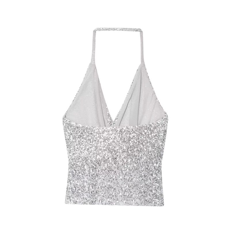 Jnleaog Autumn New Women's Clothing Fashion Style French Design Ruched Sequin Tops 1014801808