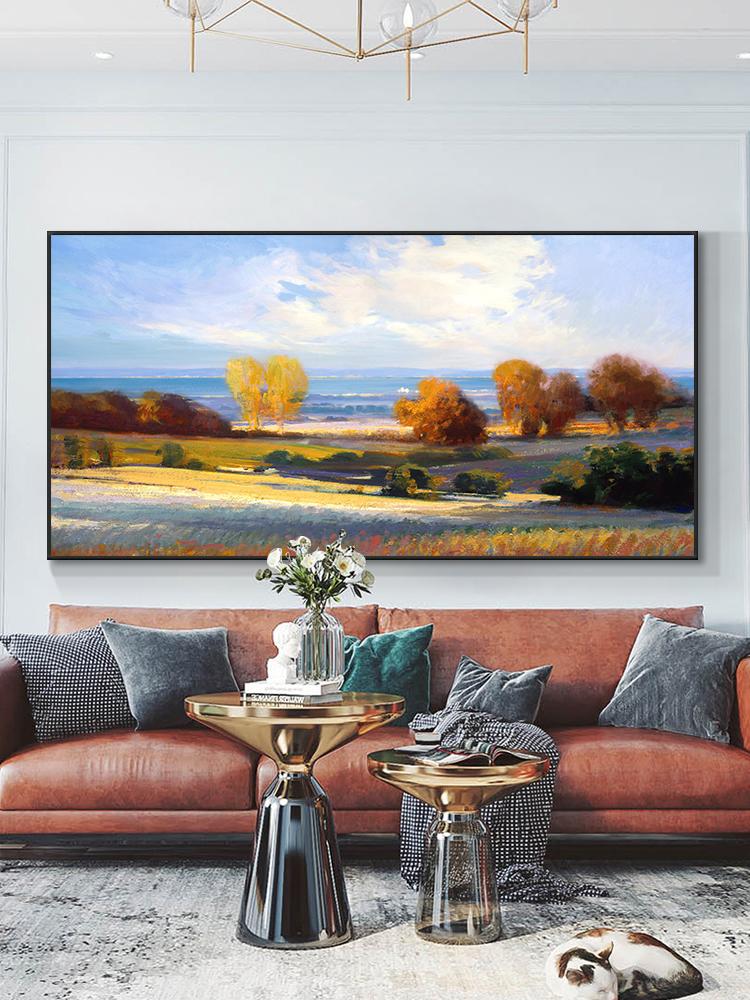 Natürliche abstrakte Strandlandschaft Ölgemälde auf Leinwand Cuadros Poster und Drucke skandinavisches Wandkunstbild für Wohnzimmer