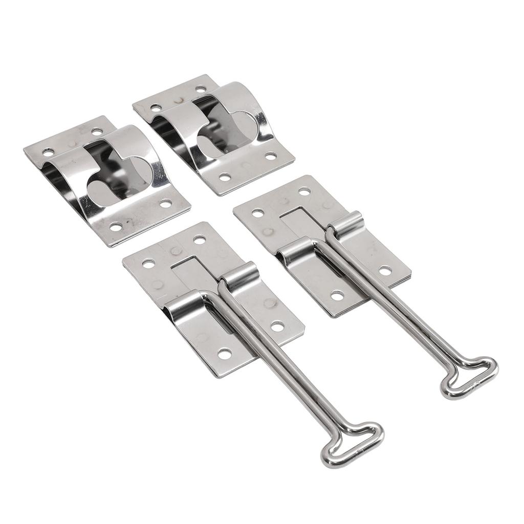 2PCS RV Door Latch 304 Stainless Steel Multifunctional T Style Entry Door Catch Holder for Cargo Trailer Camper Truck 4