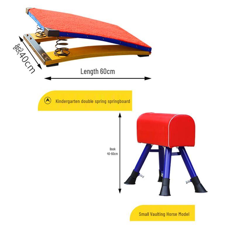 

Lantuan Kids Adjustable Gymnastics Vaulting Horse & Springboard Set