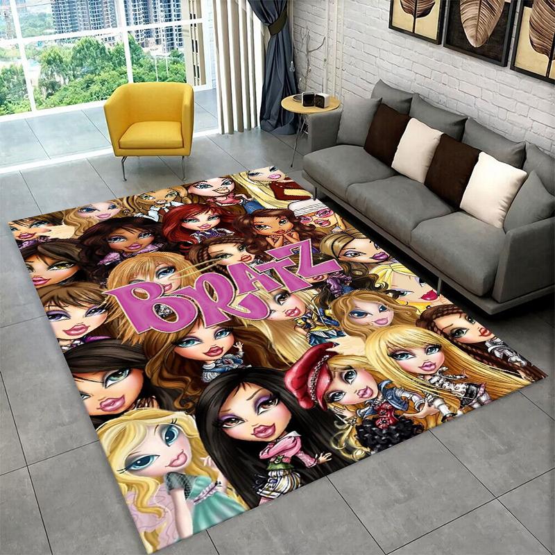 

Bratz Doll Kawaii Girl Cartoon Carpet Rug for Playroom Bedroom Living Room Sofa Home Decor,kid Game Area Rug Non-slip Floor Mat 40x60cm