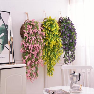 Artificial Flowers Lavender Hanging Plants Rattan  For Yard Front Door Home Bedroom Wedding Wall Garage Office Decor