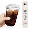 16 Oz Clear Plastic Cups with Strawless Sip Lids - 50 Pack Disposable PET Iced Coffee Cups Sturdy Round Bottom To-Go Drink Cups for Smoothies Juices