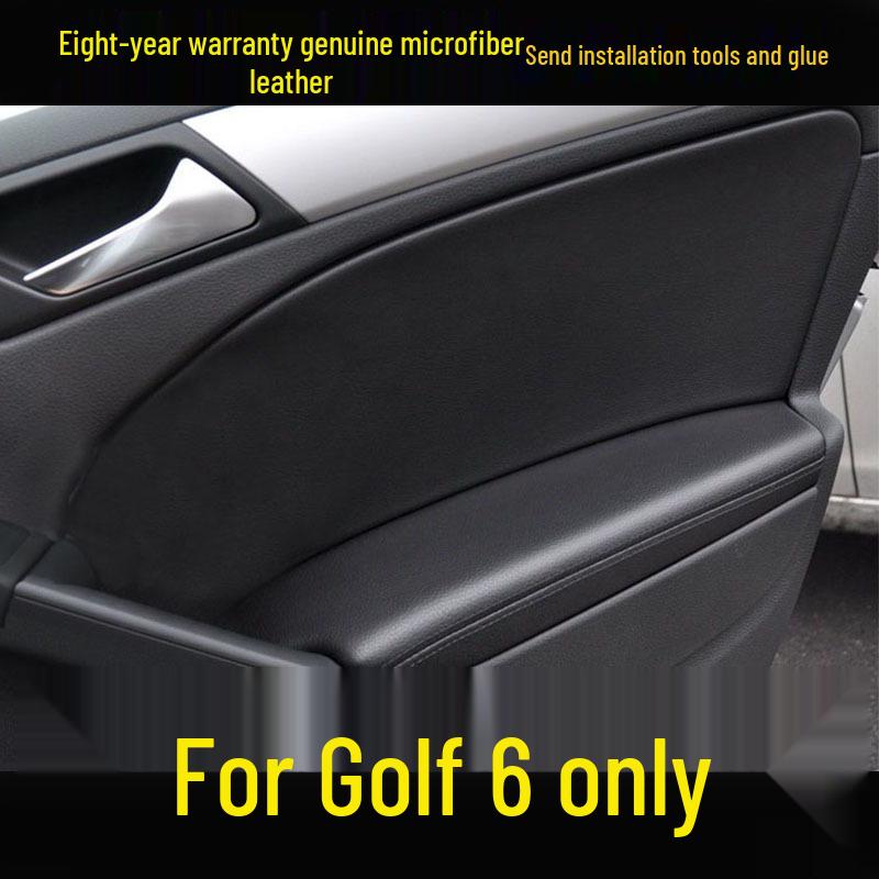 Volkswagen Golf 6 Door Panel Leather Wrap - Armrest Cover for Interior Renovation.