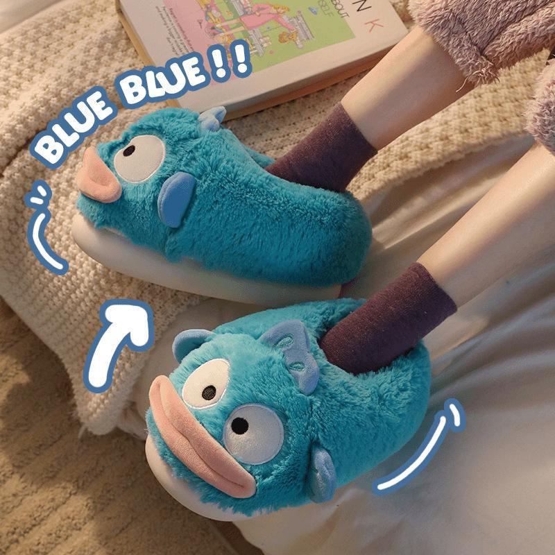 Cozy Furry Cotton Slippers: Non-Slip, Warm Velvet, for Couples - Perfect for Autumn/Winter