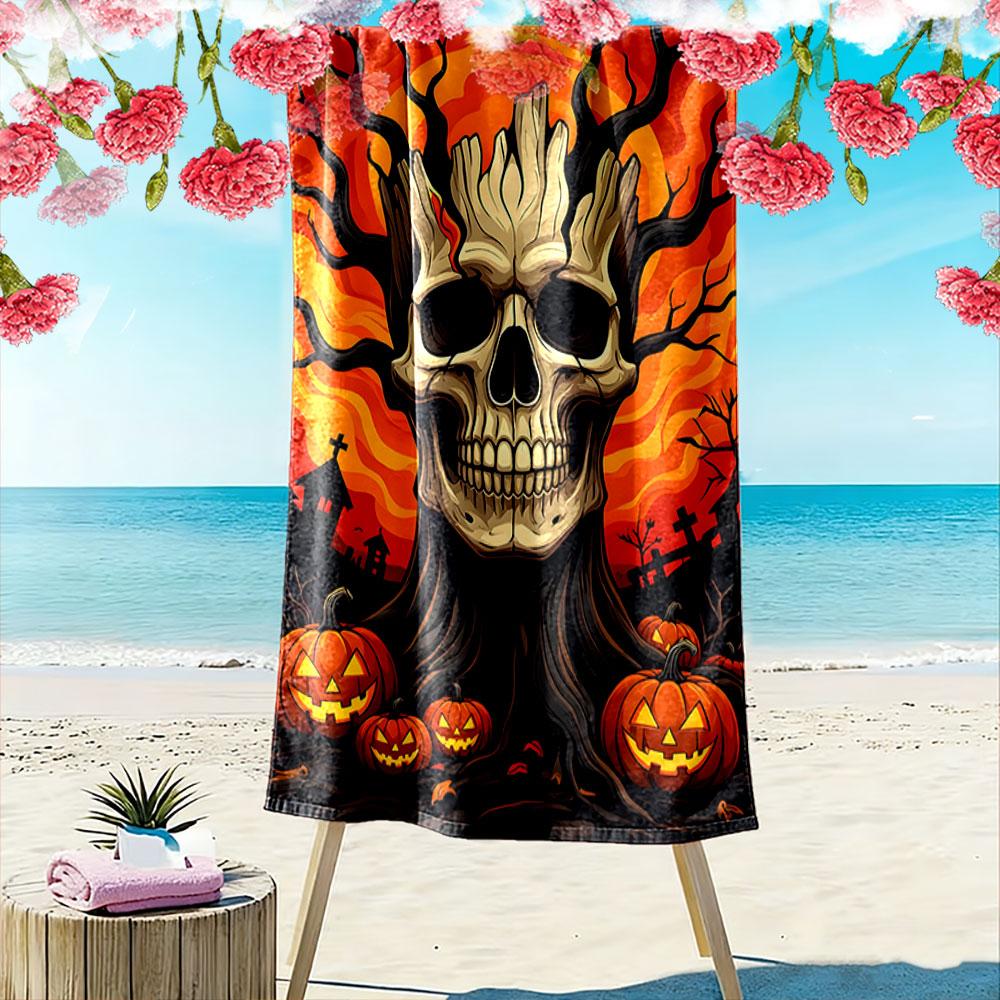 Fiery skullscape brilliance Print beach towel, quick drying, suitable for travel, outdoor sports, jogging, the beach and swimming, gift