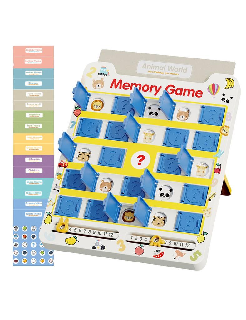 Memory Game Educational Toy 8 Sheets 16 Themes, Animal World Matching Cards, Toddler Brain Development Game, Family Learning Fun