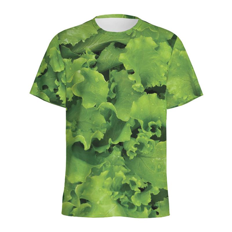 Vegan Fruits Graphic T-shirts Streetwear Round Neck Short Sleeves 3D Printing Vegetable Tops Men's and  Women's Unisex T-shirts