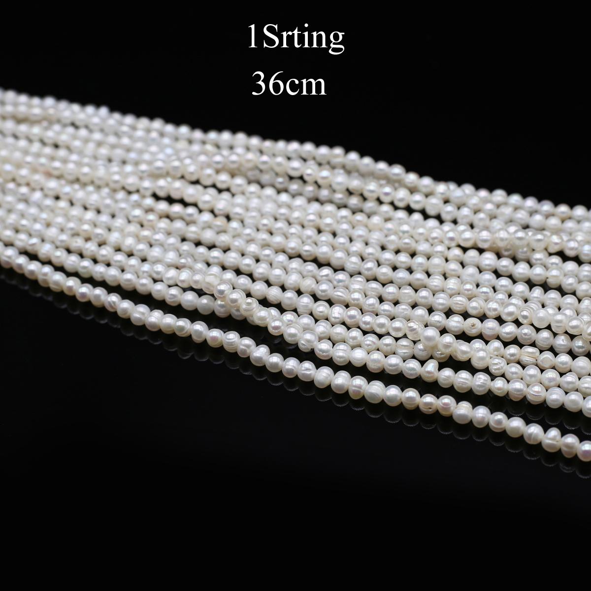 

1 нить роскошные искусственные жемчужные бусины 3-4 мм, элегантные белые круглые бусины для самостоятельного изготовления ожерелья, браслета, аксессуаров, для женщин, романтических свадебных подарков на день рождения 1String/36cm белый