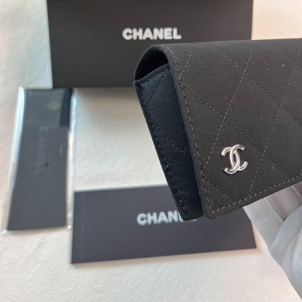 Chanel Black Quilted Fabric Glasses Case