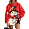 Women's Christmas Print Flannel Quarter-Zip Pullover Sweatshirt with No Pockets for Holiday Casual Wear