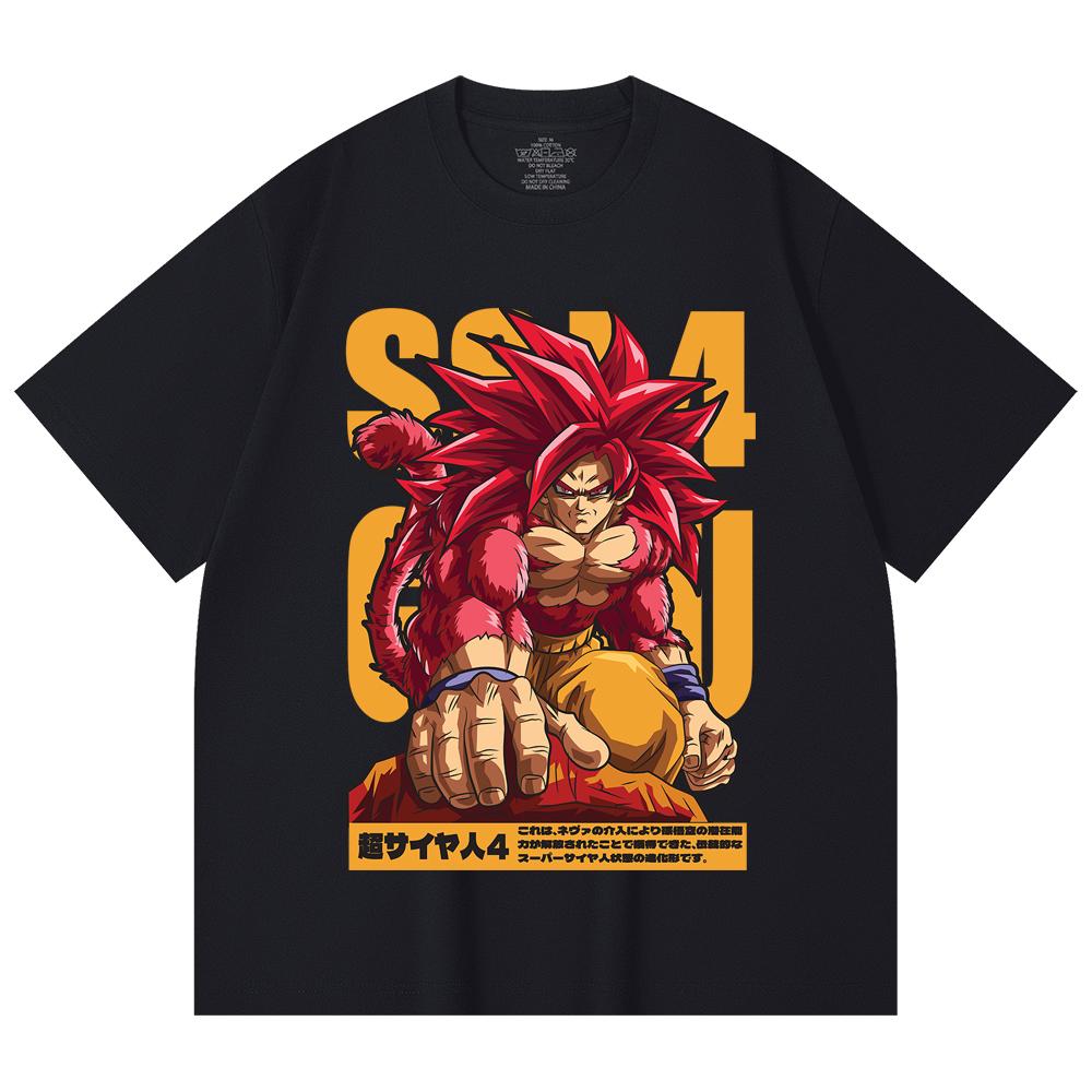 T-shirt unisex in cotone pesante 100% da 230 g/m² con stampa Dragon Ball V42 Goku SSJ4.