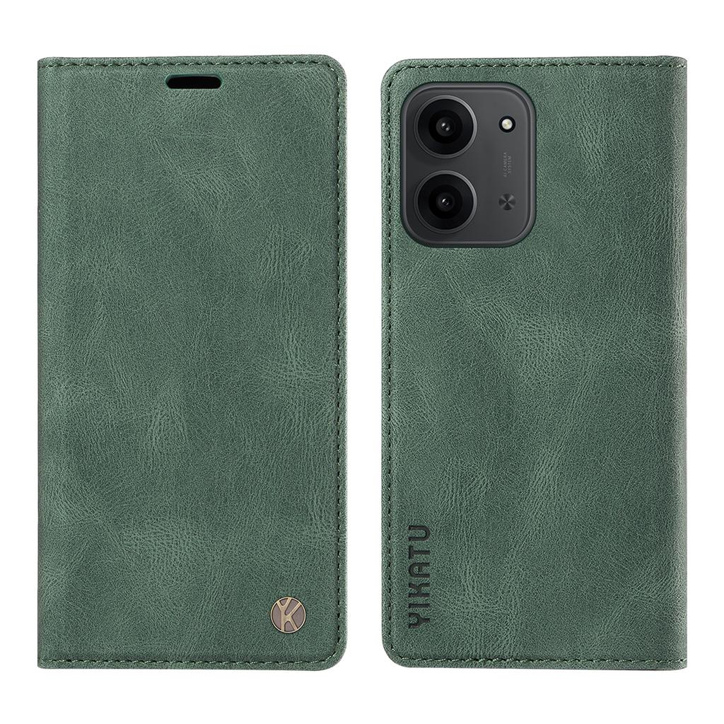 For Xiaomi Redmi 15C 4G (173 mm) Lærdeksel YIKATU YK-004 Hudfølelse Lommebok Telefondeksler